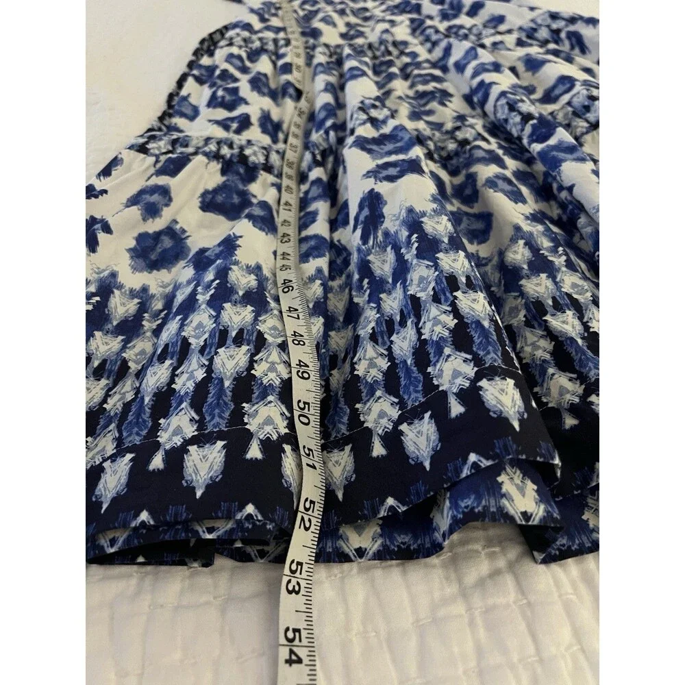 Abercrombie & Fitch Blue Print Tiered Maxi Dress Size Medium EUC